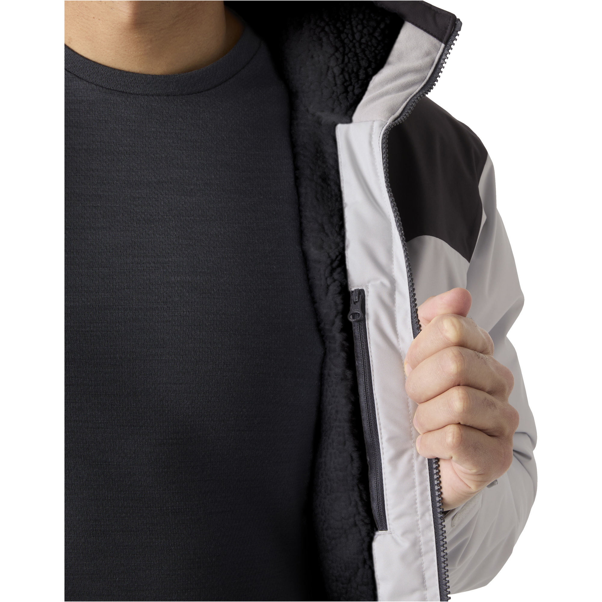 2026 Helly Hansen Mens Crew Hooded Pile Jacket 34526 - Grey Fog